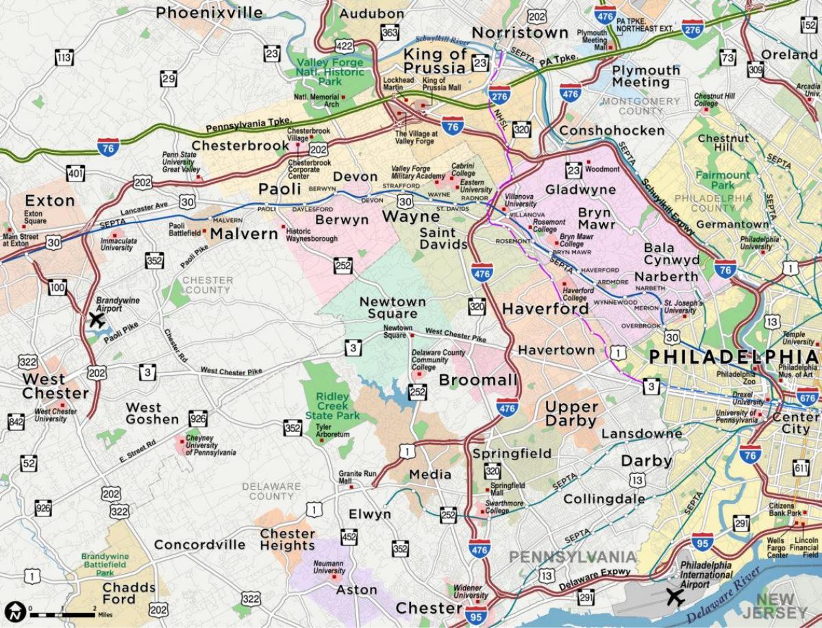 kaart pealiin Philadelphia