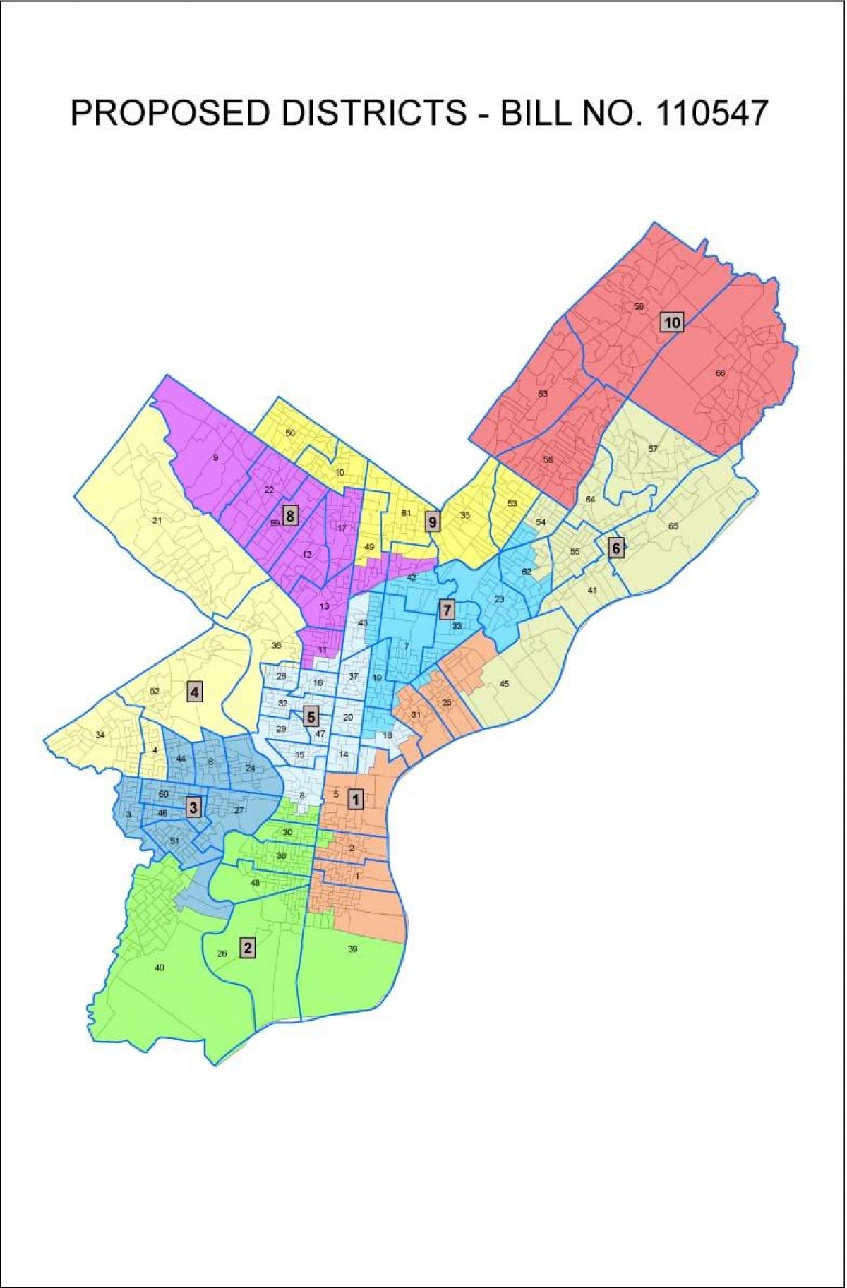 Philadelphia city kaart