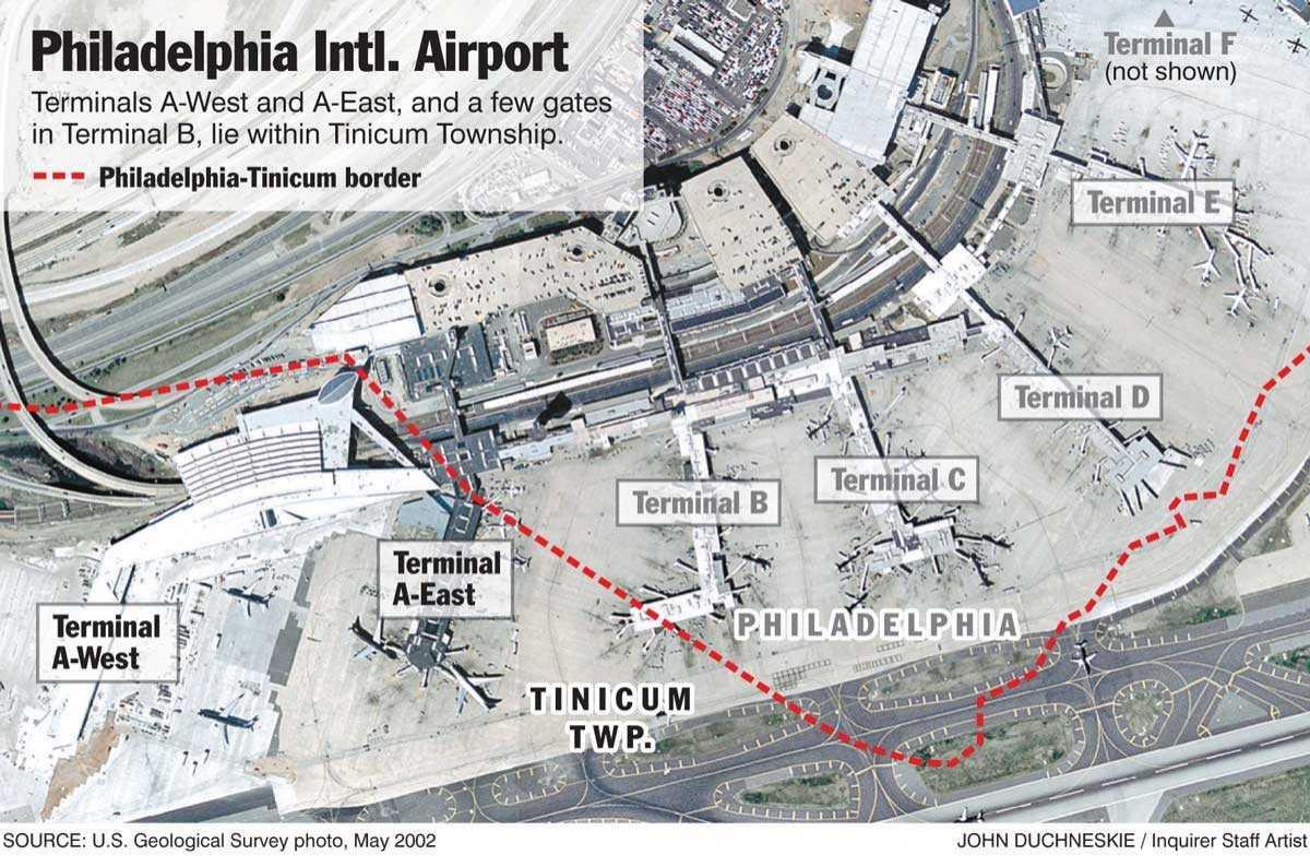 Philadelphia rahvusvaheline lennujaam kaart