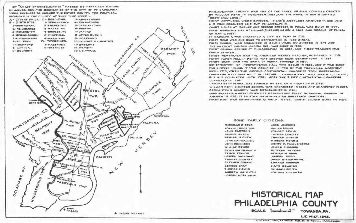 Philadelphia maakonna kaart