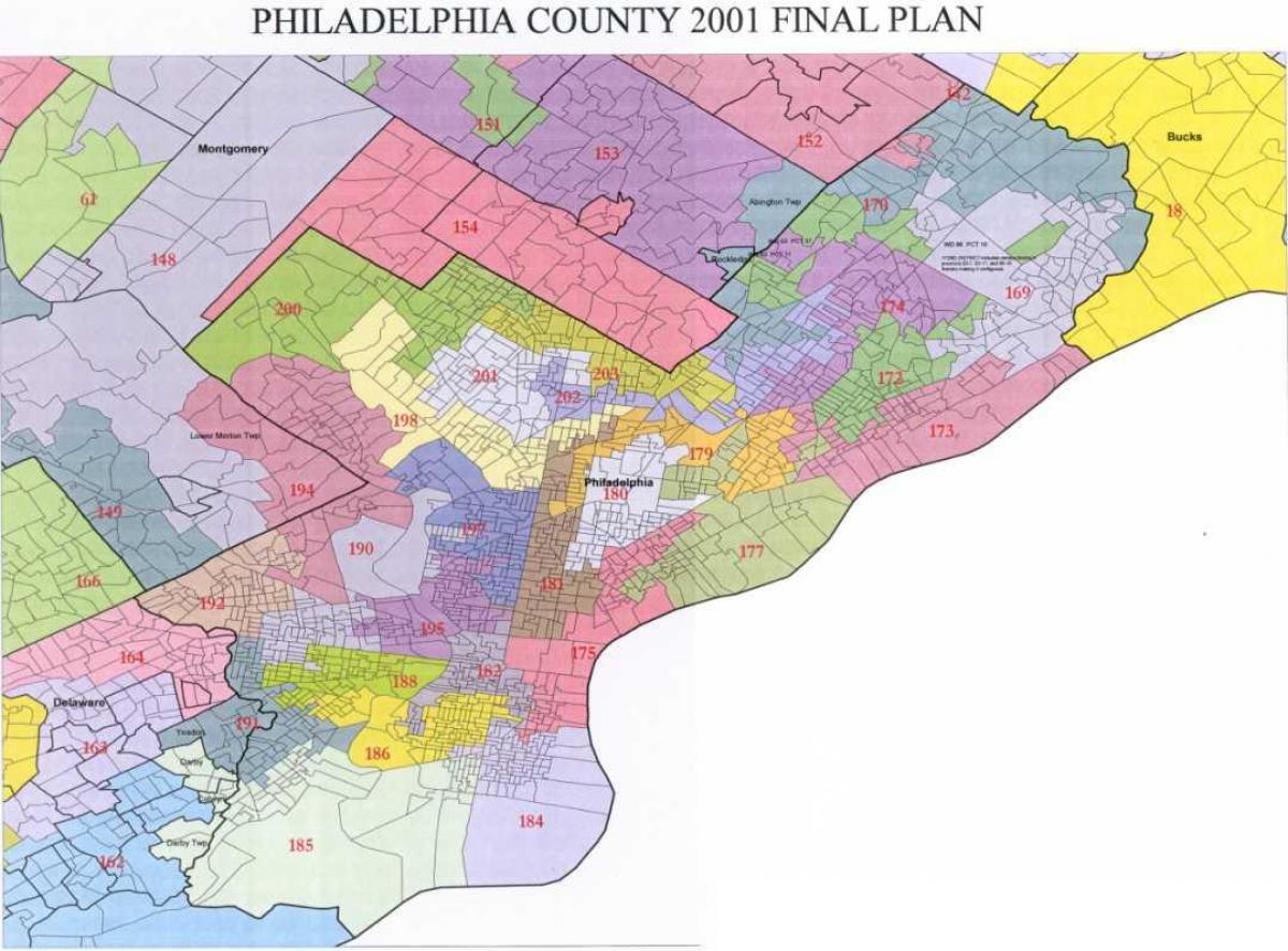 Philadelphia nõukogu linnaosa kaart