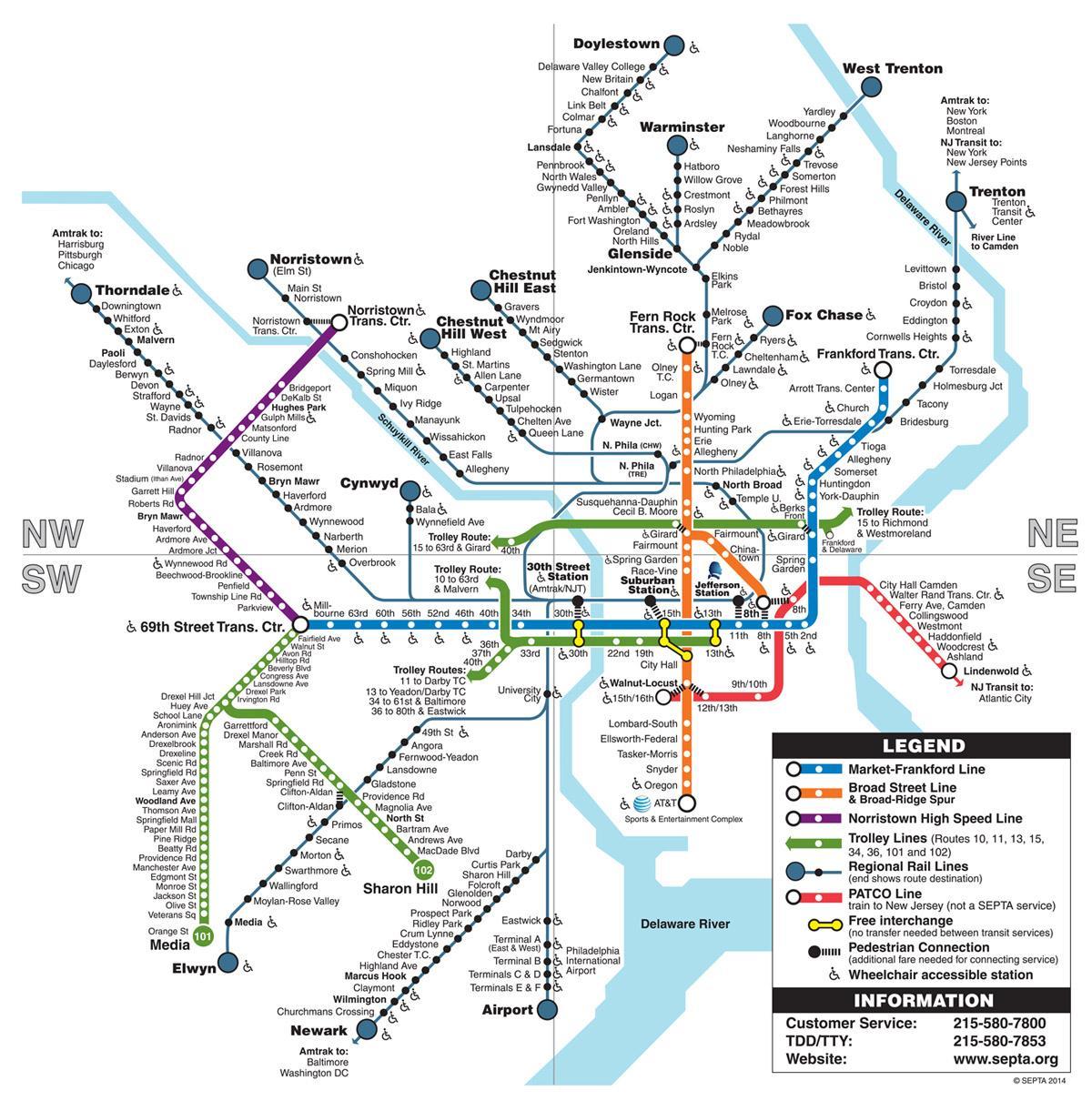 metro Philadelphia kaart