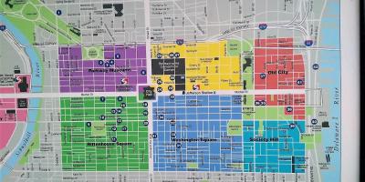 Kaart center city Philadelphia