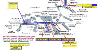Airport kaart Philadelphia