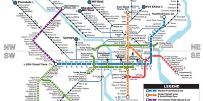 Metroo kaart Philadelphia